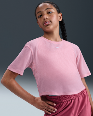 Детские шорты Nike One Relaxed Big Kids' (Girls') Dri-FIT Short-Sleeve Top