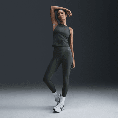 Nike Zenvy Rib-leggings i 7/8-længde med høj talje og let støtte til kvinder