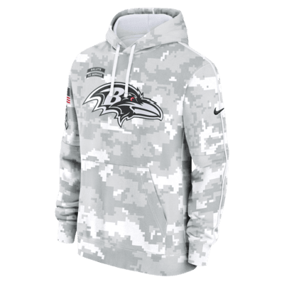 Sudadera con gorro sin cierre Nike de la NFL para hombre Baltimore Ravens Salute to Service Primary Edge Club