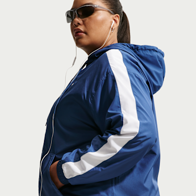 Chamarra con gorro holgada para mujer talla grande UV Nike Sportswear Classic Wovens