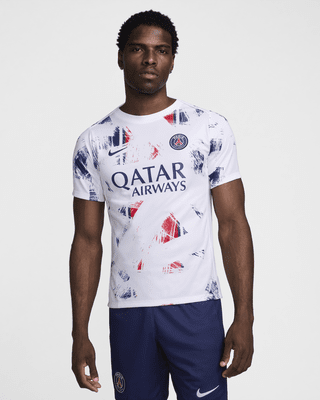 Мужские шорты Paris Saint-Germain Academy Pro Away Nike Dri-FIT Soccer Pre-Match Short-Sleeve Top