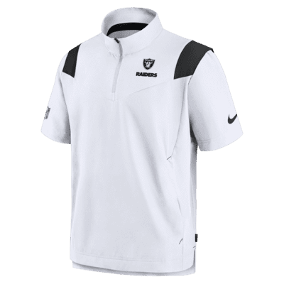 Lids Las Vegas Raiders Nike Sideline Coaches Half-Zip Short Sleeve Jacket -  White/Black