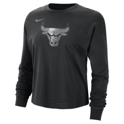 Chicago Bulls Courtside Women's Nike NBA Shine Boxy Long-Sleeve T-Shirt