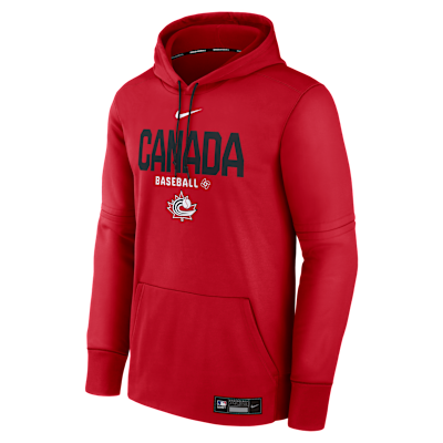 Canada National Baseball Team 2026 World Baseball Classic Authentic Collection Men's Nike Therma Pullover Hoodie