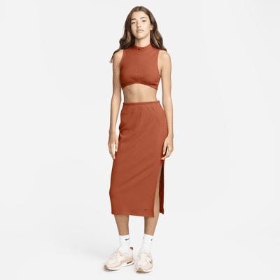 Falda slim midi para mujer Nike Sportswear Chill Rib