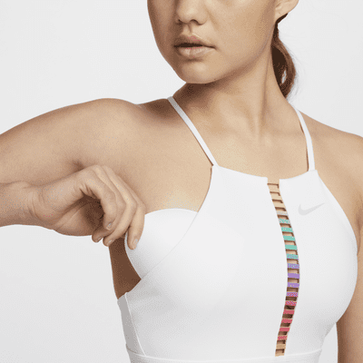 Bra deportivo de baja sujeción acolchado con cuello alto para mujer Nike Indy Rainbow Ladder