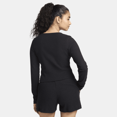 Cárdigan slim de cierre completo para mujer Nike Sportswear Chill Rib