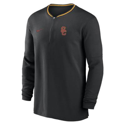 USC Trojans Sideline Coach Men's Nike Dri-FIT College 1/2-Zip Long-Sleeve Top