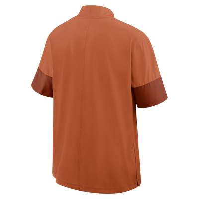 Texas Sideline Coach Men's Nike College 1/2-Zip Short-Sleeve Hooded Jacket