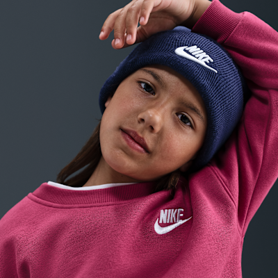 Playera de cuello redondo oversized para niños talla pequeña Nike