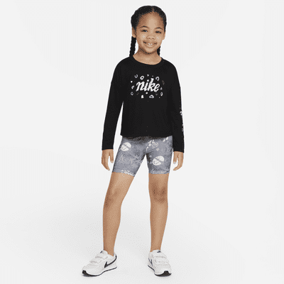 Nike Little Kids' Long Sleeve Cropped Leopard Top. Nike.com