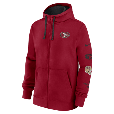 Sudadera con gorro Nike de la NFL de cierre completo para hombre San Francisco 49ers Club