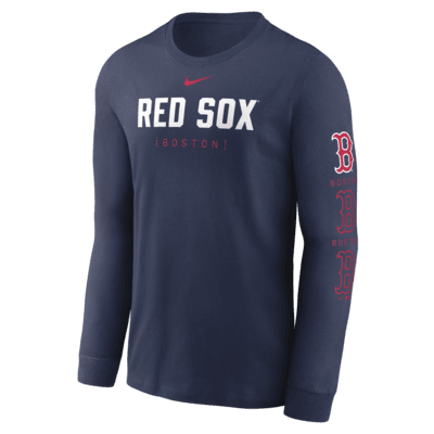 Playera de manga larga Nike de la MLB para hombre Boston Red Sox Repeater