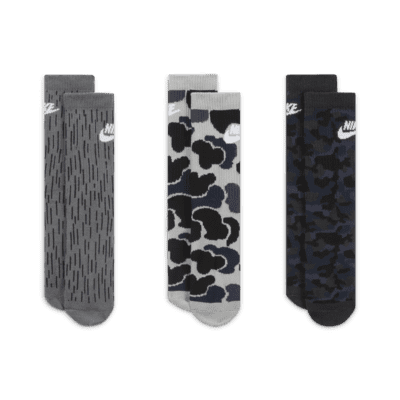 Nike Camo Dri-FIT Crew Socks (3 Pairs) Little Kids' Socks