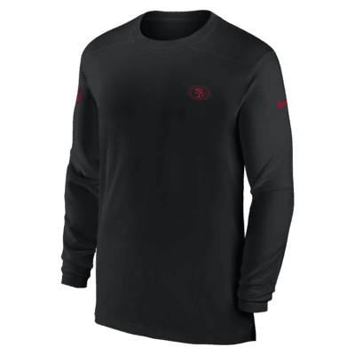 Nike Men's Dri-Fit Sideline Coach (NFL San Francisco 49ers) Long-Sleeve Top in Black, Size: 3XL | 00M200A73-0BK