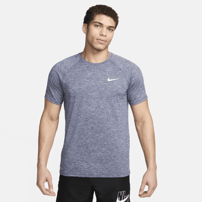 Camiseta Hydroguard de natación de manga corta de tela jaspeada para hombre Nike