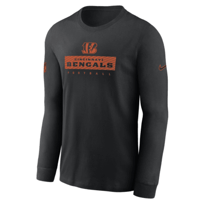 Cincinnati Bengals Sideline Team Issue Men's Nike Dri-FIT NFL Long-Sleeve T-Shirt