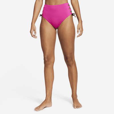Calzón bikini sexy de cintura alta con cordones Nike Solid para mujer. Nike .com