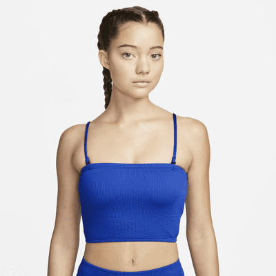 Parte superior de traje de baño tipo bandeau midkini para mujer Nike