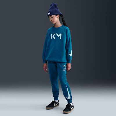 Kylian Mbappé Club Fleece Older Kids' (Girls') Nike Football Oversized Crew-Neck