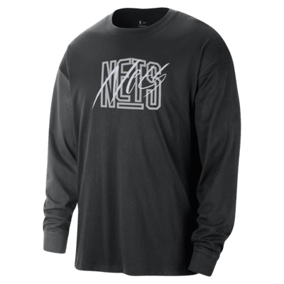 Brooklyn Nets Courtside Men's Nike NBA Long-Sleeve Max90 T-Shirt