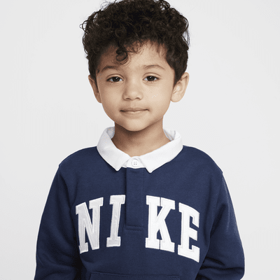 Polo de manga larga de French Terry infantil Nike Sportswear Club