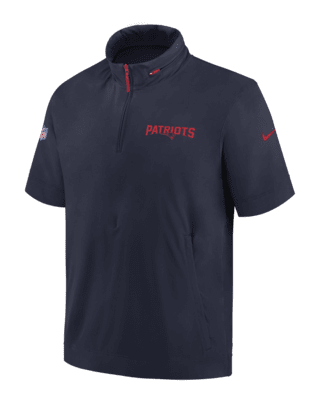 Мужская куртка New England Patriots Sideline Coach Nike NFL 1/2-Zip Short-Sleeve Hooded