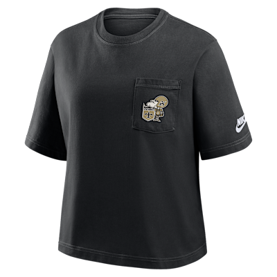 New Orleans Saints Rewind Pocket Boxy Women's Nike NFL T-Shirt