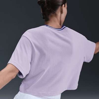 T-shirt de manga curta recortada Dri-FIT Nike Heritage para mulher