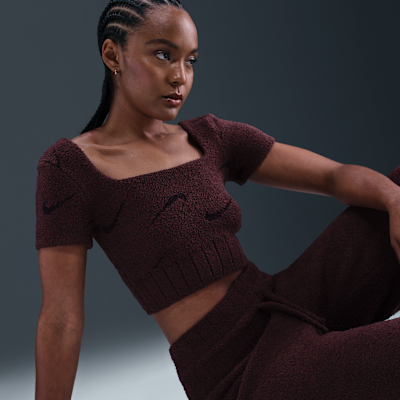 Nike Sportswear Phoenix Cozy Bouclé Women's Short-Sleeve Cropped Knit Top
