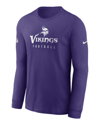 NFL Team Apparel Youth Minnesota Vikings Cover 2 Long Sleeve T