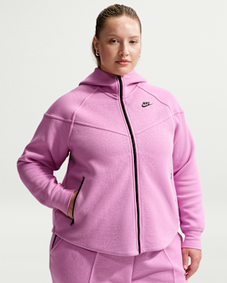 Женское худи Nike Sportswear Tech Fleece Windrunner Full-Zip Hoodie (Plus Size) для бега