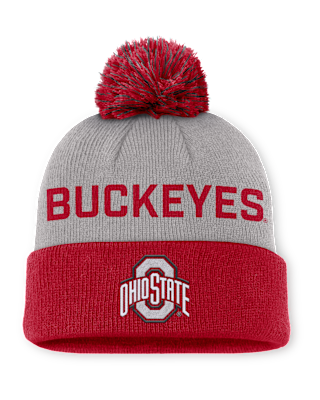 Мужские  Ohio State Primetime Peak Nike College Cuffed Pom Beanie