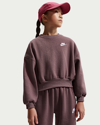 Детский свитшот Nike Sportswear Club Fleece Girls' Boxy Crew-Neck