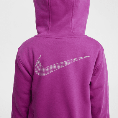 Conjunto de sudadera con gorro de cierre completo y leggings para infantil Nike Shine