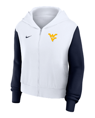 Женское худи West Virginia Athletic Prep Colorblocked Script Women’s Nike College Full-Zip Hoodie