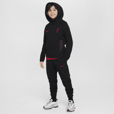 Liverpool FC Tech Fleece Nike Fußball-Hoodie mit durchgehendem Reißverschluss für ältere Kinder (Jungen)