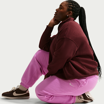 Pants de entrenamiento oversized de cintura alta para mujer (talla grande) Nike Sportswear Phoenix Fleece