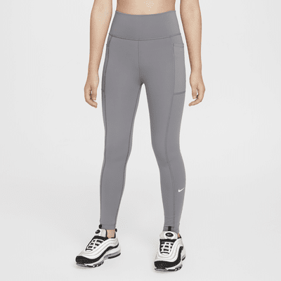 Nike One Big Kids' (Girls') Dri-FIT High-Waisted Leggings with Pockets