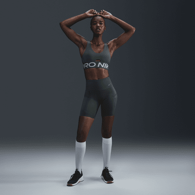 Sutiã de desporto almofadado de suporte médio Nike Pro Indy Plunge para mulher