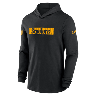 Playera de manga larga Nike Dri-FIT de la NFL con gorro para hombre Pittsburgh Steelers Sideline