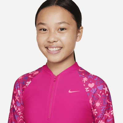 Nike Fun Forest Big Kids' (Girls') Long-Sleeve Zip Hydroguard. Nike.com