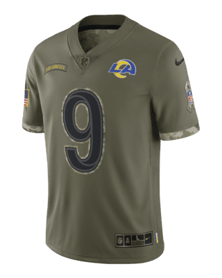 Men's Nike Aaron Donald Olive Los Angeles Rams 2022 Salute to Service Limited Jersey Size: Small