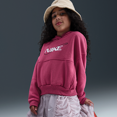 Sudadera con gorro oversized para niña Nike Sportswear Club Fleece