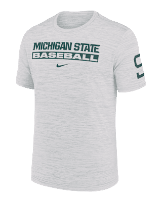 Мужская футболка Michigan State Spartans Velocity Baseball Wordmark Stack Nike Dri-FIT College