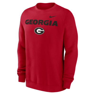 Georgia Bulldogs Primetime Primary Stack Men's Nike College Pullover Crew