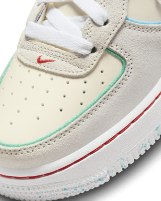 Nike Air Force 1 Lv8 1 Big Kid's Shoes In White/ Green/ Aqua