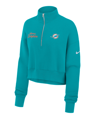 Женские  Miami Dolphins Phoenix Nike NFL Cropped 1/4-Zip Crew