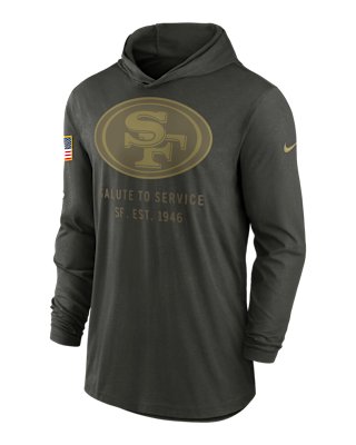 Мужские  San Francisco 49ers Salute to Service Sideline Men’s Nike Dri-FIT NFL Long-Sleeve Hooded Top