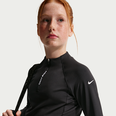 Nike Pro Older Kids' (Girls') Dri-FIT Half-Zip Long Sleeve